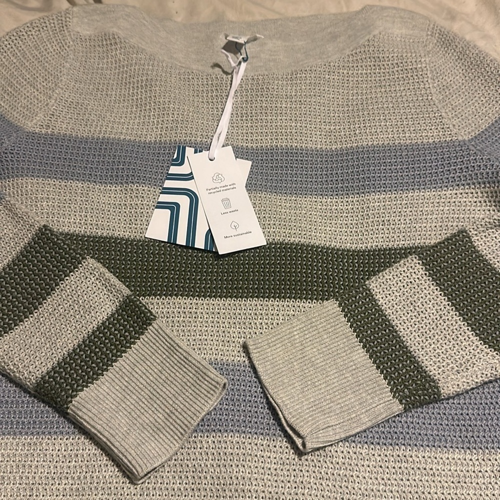 NWT MARKET & SPRUCE
Tawnee Cotton Blend Waffle Stitch Sweater - Picture 6 of 13